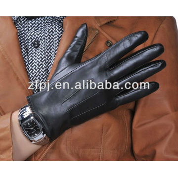 Mens stylish willkommen schwarz warme lederhandschuhe